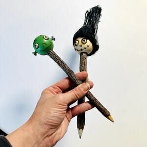 Frankenstein & Bride of Frankenstein Character Wooden Tree Pencils
